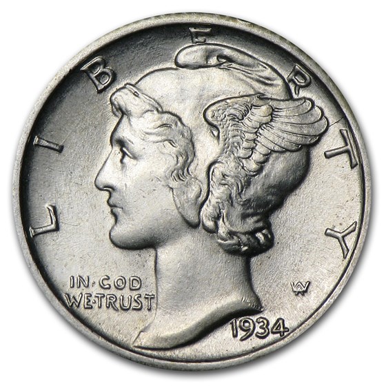 1934 Mercury Dime BU 1934 Mercury Dime BU